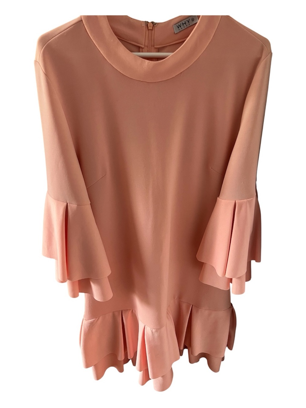 WHY Dress Women’s Medium Pink Ruffle Sleeve Mini Dress - Picture 3 of 3